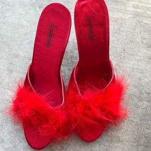 Fredericks Red feather mules